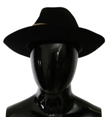 Produktbild von Dolce & Gabbana Black Lapin Amor Gignit Panama-Hut mit breiter Krempe