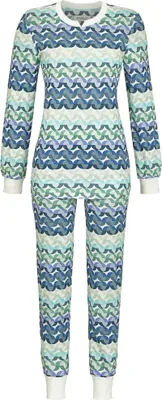 Produktbild von RINGELLA Damen Langarm Pyjama "Geometric" 2511212 | Bunt Blau Größe: 36