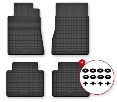 Zdjęcie produktu dla Dywaniki gumowe do Mercedes W116S 1972-1980 (sedan) – 4 szt., czarne, dobierane – Wielganizator Semi-Universal