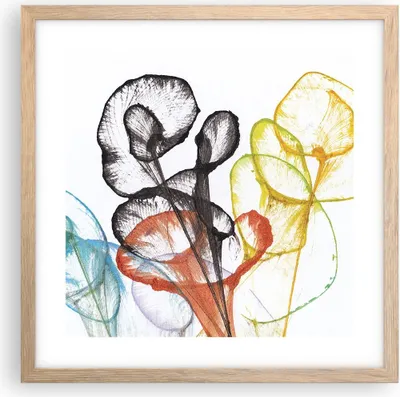 Produktbild von Gerahmtes Poster - Rahmen in heller Eiche - Blumen Abstraktion Surrealismus - 40x40 cm - Wand Bild - Wanddeko - Wandbilder - Kunstposter - Wandposter - Bilderrahmen - Bilder - P2NAC40x40-4444