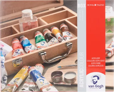 Produktbild von ROYAL TALENS Van Gogh Holzkoffer-Set Acrylfarben Basis-Set