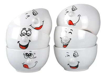 Image de Bol à céréales en céramique avec visage de smiley Bol à dessert Bol à snacks