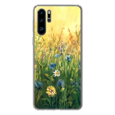 Produktbild von MuchoWow® Handyhülle Schutzhülle Hülle für Huawei P30 Pro Blumen - Aquarell - Sonne Silikon Softcase Handy Hülle - Schutzdeckel