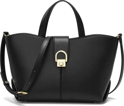 Produktbild von Damen Handtasche Leder Umhängetasche Crossbody Bag Schwarz