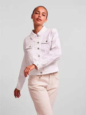 Produktbild von Pieces Oia Jeansjacke Weiß M Frau Weiß M