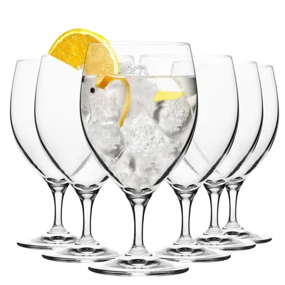 Produktbild von KROSNO Gläser Set 340ml – 6er Set Wassergläser & Gin Tonic Gläser – Harmony Kollektion – Kristallglas mit kurzem Stiel – Spülmaschinenfest – Cocktails