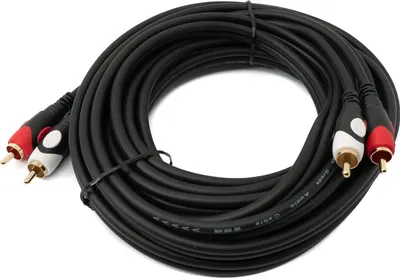 Produktbild von SYSTEM-S Cinch 2 RCA Kabel 5 m Stecker zu Stecker Stereo AV in Schwarz