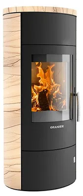 Produktbild von Oranier Polar W+ 2.0 Kaminofen Stahl Schwarz / Sandstein