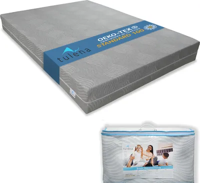 Produktbild von TULENA Matratzenbezug 160 x 200 cm Grau mit Viscose 21 cm hoch Waschbar mit Reißverschluss Ersatz Bezug, Hellgrau