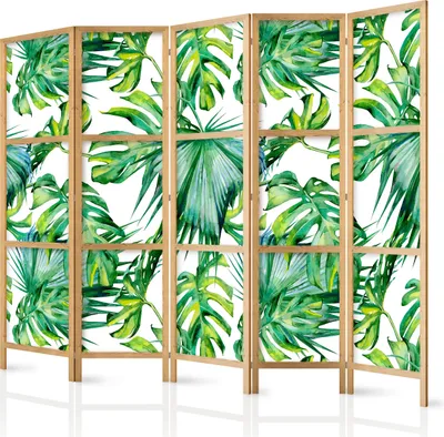 Obrázek produktu pro Japonský paraván Leaf 225x172 cm 5dílný zelený
