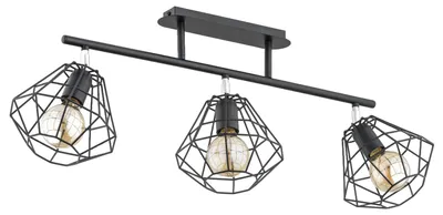Zdjęcie produktu dla Lampa sufitowa OZINUS czarna-chromowana 3xE27x15W metal wym:34x82x21cm IP20 Alfa