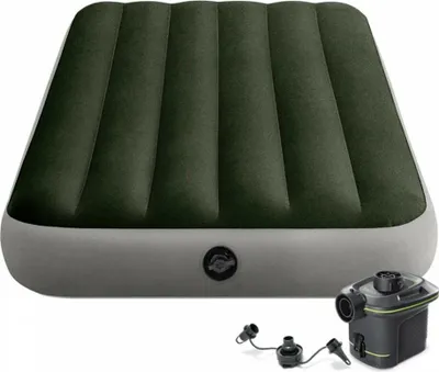 Obrázek produktu pro Intex 64777 Nafukovací matrace s elektrickou pumpou 191 x 99 x 25 cm, zelená