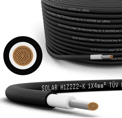 Produktbild von Solarkabel Kabeltec Reines Kupfer 4mm² Schwarz 15m