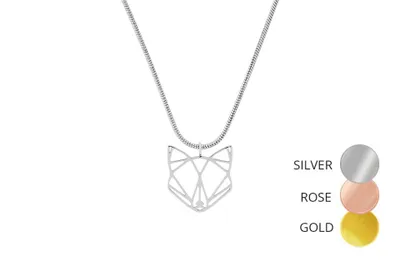 Immagine prodotto di BeWooden catena da donna Fox Ciondolo in acciaio argento