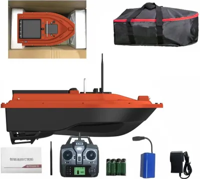 Obrázok produktu pre GPS-navigovaný čln na návnady, veľká kapacita, dosah diaľkového ovládania, model D16B-červený, batéria 12000 mAh