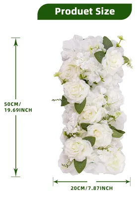 Produktbild von Künstliche Rosen Girlande Set - 6er Pack Blumengirlanden - Hochzeitsbogen und Traubogen Deko - Tischdeko und Centerpiece - Wand und Hintergrund - Weiß