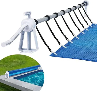 Produktbild von Premium Pool Aufroller Aufrollsysteme für Poolfolien 1,05m - 6,15 m Mobiles Aufrollsystem Witterungsbeständiges Aufrollvorrichtung Pool für Poolplane & Abdeckung Solarrolle Mit Bänder