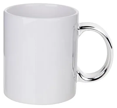 Produktbild von 11oz Plated Ceramic Mug (Silver Handle)