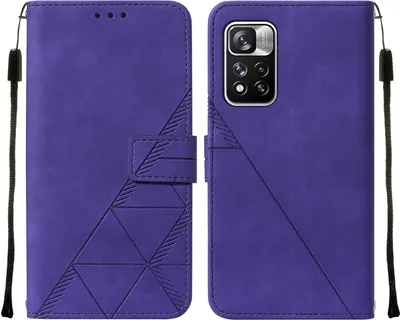 Produktbild von Xiaomi Poco X4 NFC Case, WindCase Butterfly PolyurethanLeather Flip Wallet Card Slots with Hand Strap, Stand Cover for Xiaomi Poco X4 NFC Lila