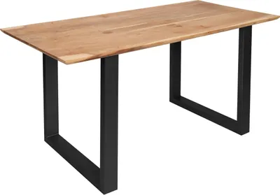 Produktbild von Esstisch 240 x 100 cm Akazie massiv naturfarben Schweizer Kante U-Gestell ATLANTA