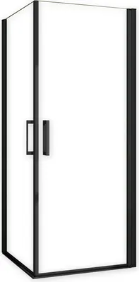 Produktbild von Eckeinstieg 90x90xH.200cm Schwarz Duschkabine  8mm NANO ESG-Glas Schwingtür Drehtür eckdusche Duschabtrennung