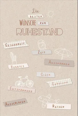 Produktbild von Ruhestand - Glückwunschkarte im Format 11,5 x 17 cm mit Umschlag
