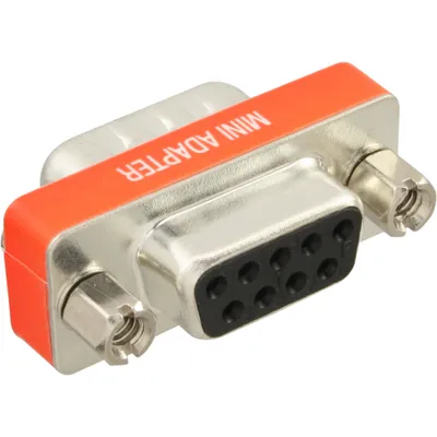 Produktbild von InLine Nullmodemadapter, 9pol Stecker / Buchse, bulk, 9pin female, DB9, Silber