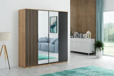 Obrázek produktu pro FurMeb24  atn­ sk­ˆ LAGOS 200X215 cm  atn­ sk­ˆ se zrcadlem - Craft zlat a Äern