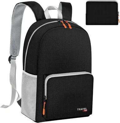 Obrázok produktu pre Skladací Batoh 17L, Ultralehký, Vodotesný, Pre Turistiku, Cyklistiku, Lezenie, Čierny, 28,5 cm