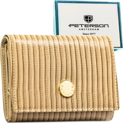 Obrázek produktu pro Peterson dámská peněženka RFID bežová přírodní a ekologická kůže 12,5x9 cm