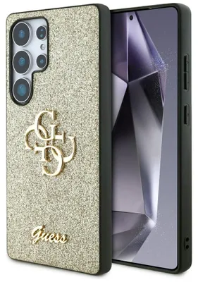 Zdjęcie produktu dla Guess Solid Glitter Big 4G Metal Logo Samsung Galaxy S25 Ultra złoty