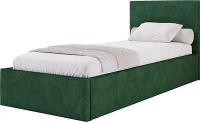 Produktbild von Moebelpaket Bett 120x200 cm , Bett Azurro SO5, Polsterbett mit Stauraum, Modern Einzelbett mit Einem Metallrahmen Dunkelgrün