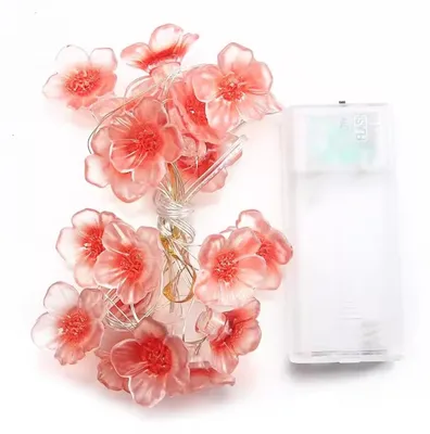 Image de Go Go Gadget – Guirlande lumineuse – 20 LED – Éclairage pour fêtes – 200 cm – Fleurs roses