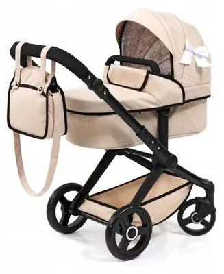 Image de Bayer Design 17075AA Poussette de poupée Xeo avec sac, poignée réglable en hauteur, guidon pivotant, transformable en jogging pour poupées, roues avant mobiles, intégrable