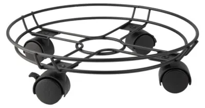 Image de Support à roulettes pour plantes Ø30 cm Support à roulettes en métal pour plantes Support à roulettes pour fleurs avec frein
