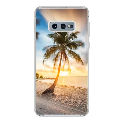Produktbild von MuchoWow® Handyhülle Schutzhülle Hülle für Samsung Galaxy S10e Sonnenuntergang - Strand - Palme Silikon Softcase Handy Hülle - Handy