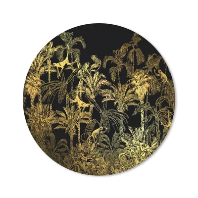 Produktbild von MuchoWow® Mauspad Mousepad Dschungel - Gold - Schwarz 50x50 cm - Mousepads - Maus Mat - Pad - Mausunterlage - Vinyl
