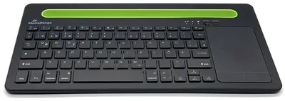 Produktbild von Tastatur Funk QWERTZ DE AT 78 Tasten kompakt mit Touchpad Grün Multi-pairing