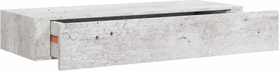 Obrázok produktu pre vidaXL Nástenná polica so zásuvkou betónová sivá 60x23,5x10 cm MDF
