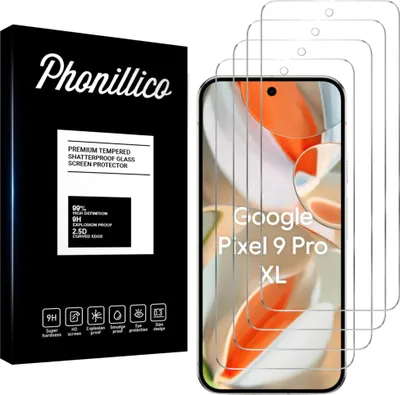 Zdjęcie produktu dla Szkło hartowane do Google Pixel 9 Pro XL [4 sztuki] Folia ochronna na ekran odporna na zarysowania Phonillico®