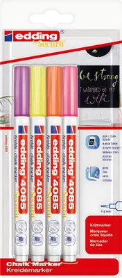 Image de edding 4-4085-4-1NEON edding 4085 marqueur à craie fluo couleurs assorties 1,0 - 2,0 mm