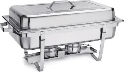 Obrázok produktu pre Chafing dish z nerezovej ocele GN 1/1 vrátane 2 nádob na vypalovaciu pastu
