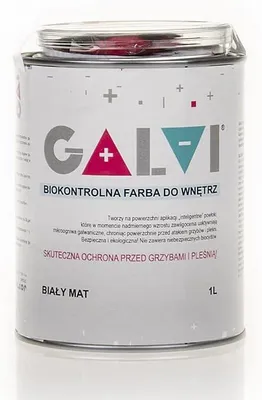 Obrázek produktu pro Galvi protiplešnivá barva 1 l bílá matná – inteligentní ochrana díky galvanickým článkům a propustnost pro páry