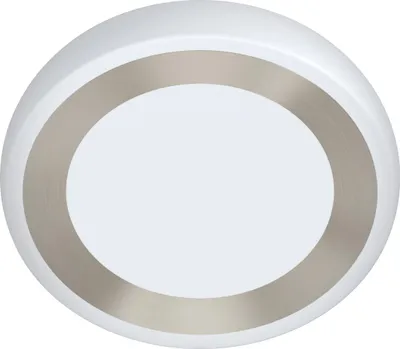 Produktbild von EGLO LED Deckenleuchte Ruidera, 1 flammige Deckenlampe, Wohnzimmerlampe, Küchenlampe aus Stahl und Kunststoff, Flurlampe Decke in Weiß, Silber, Ø 48cm