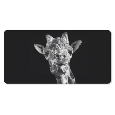 Produktbild von MuchoWow® Mauspad Mousepad Giraffe - Tier - Schwarz - Weiß 60x30 cm - Mousepads - Maus Mat - Pad - Mausunterlage - Nachhaltig