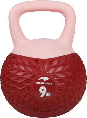 Imagen del producto de Mancuerna kettlebell, 9 kg, color rojo, con agarre antideslizante para entrenamiento de fuerza en casa