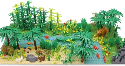 Produktbild von Konstruktionsspielzeug Bauklötze, Tropischer Regenwald Themen-Set, Lernspielzeug für Kinder, DIY Baukasten Kreatives Spielzeug