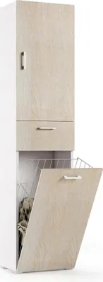 Image de Aryanne - Armoire Multi-usages, 45x195h cm, Chêne Marron, 2 Étagères,  Italy