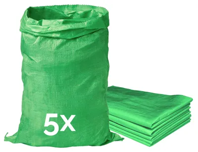Produktbild von Garronda Polypropylensack 85 x 50 cm 5 Stück Getreidesack aus PP für Lagerung & Sand reißfest 25 kg belastbar – vielseitig einsetzbar: Gewebesäcke Sandsäcke Gartensack Hochwasserschutz Grün GD-0161