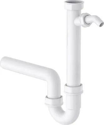 Produktbild von KIRCHHOFF KS Spültisch-Röhrensiphon Weiß, 1 1/2"IG x 40 mm, mit 3/4" Geräteanschluss